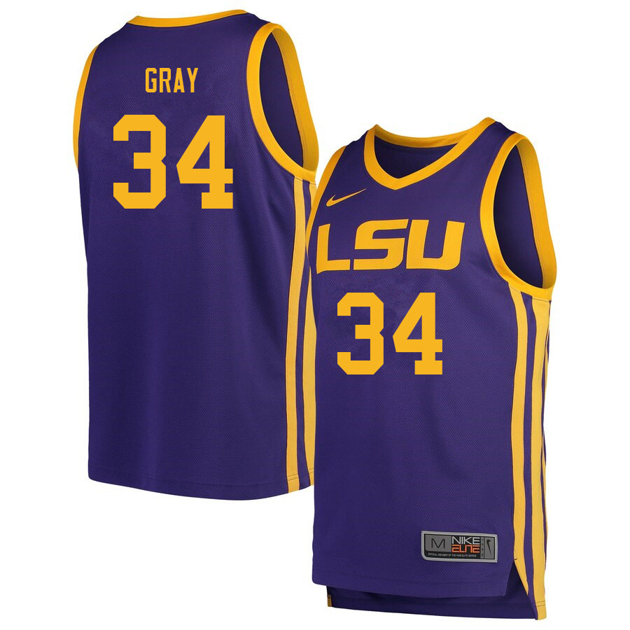 Men #34 Josh Gray LSU Tigers College Basketball Jerseys Sale-Retro - Click Image to Close